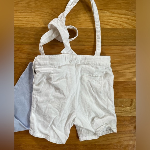 Jacadi Paris Boys set collared snap onesie & white suspender shorts 24 months - Picture 6 of 9